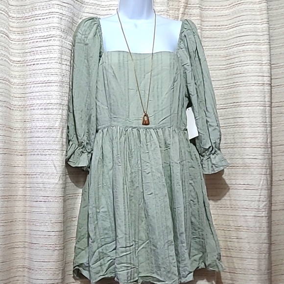 AURA midi dress green color size large - Picture 1 of 15